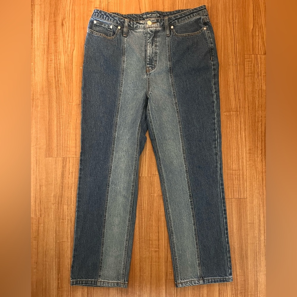 Women's Two-Tone Blue Wide Leg Jeans